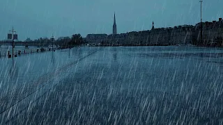[6Hours] walking in the Rain in beaty of Bordeaux #ep4 | 4k France| ASMR sounds for sleeping