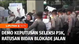 Persoalkan Keputusan Seleksi P3K, Seratus Bidan Blokade Jalan Depan Kantor Kemenkes | Liputan 6