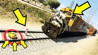 طفل رضيع إنفجرت قدراته الخارقة لإنقاذ أمه أمام القطار في جي تي أي 5 | GTA V BABY MOD