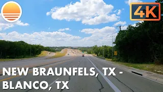 🇺🇸 [4K60] New Braunfels, Texas to Blanco, Texas! 🚘 Drive with me on a Texas highway!