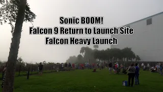 SpaceX Falcon Heavy Falcon 9 Sonic Booms - LOUD - Too Foggy to See But You Can Hear! Kennedy Space