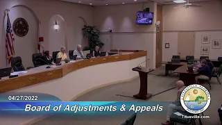 Board of Adjustments and Appeals Meeting — 04/27/2022 - 6:00 p.m.