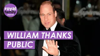 Prince William Thanks Public as He Arrives at Charity Gala Dinner