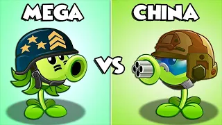 Plants vs Zombies 2 MEGA GATLING PEA vs CHINA GATLING PEA