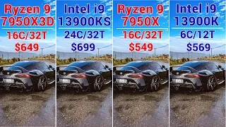 Ryzen 9 7950X3D vs Intel i9 13900KS vs Ryzen 9 7950X vs Intel i9 13900K