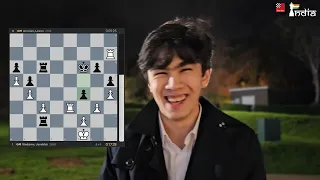 Javokhir Sindarov after his win over Levon Aronian | FIDE Grand Swiss 2023