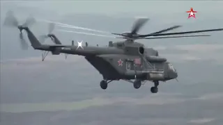 Ka 52, Mi 28 And Mi 8 Rusian army Firing Cannons, Rocket And ATGM