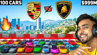 GTA 5: @TechnoGamerzOfficial  Porsche Cars Vs Lamborghini Cars @DattraxGaming🔥GTA 5 MODS!