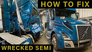 Salvage Auction Volvo VNL Semi Truck Rebuild.