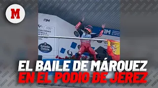 El show de Márquez tras acabar segundo en Jerez