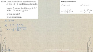 Matematik 5000 Ma 2c   Kapitel 2   Andragradsekvationer   En lösningsformel   2230