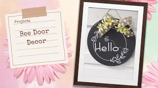 DIY Bee-utiful Wooden Door Sign | Easy Cricut/Silhouette Craft Tutorial + FREE SVG! 🐝