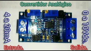 Módulo Convertidor de 4 - 20mA a 0 - 10V Visualizador y Control de Nivel agua en Tanque