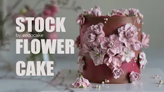 stock flower cake / buttercream flower cake by eedocake