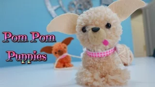 easy crafts for kids, puppy dog with wool pompoms - Chihuahua - Isa ❤️