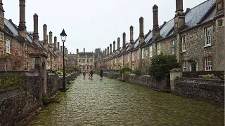 Wells City and Vicars Close Walk, English Countryside 4K