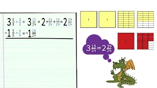 Subtracting Fractions with regrouping