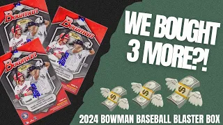 WE BOUGHT 3 MORE?! 🤯 2024 Bowman Baseball Blaster Box | Card Curiosity