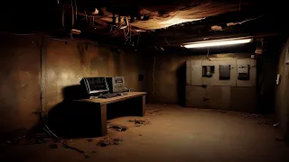 Creepy dark basement with a old retro computer ( Windows 95 ) 1 hour dark ambient soundscape