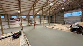 72 x 80 Pole Barn Shop Concrete Floor Pour phase 1 of 3 with in floor Radiant Heat