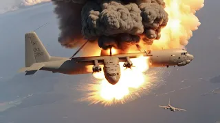 1 MINUTE AGO! A Russian C-130 aircraft carrying ammunition was shot down by a Ukrainian missile