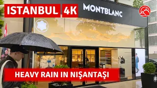 Istanbul 2023 Nisantası Rainy Day Walking Tour May 2023 | 4k UHD 60fps |