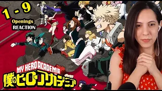 ALL OPENINGS 1-9 BLIND REACTION |  MY HERO ACADEMIA!