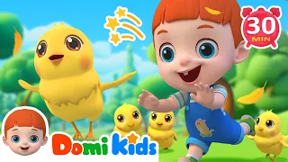 Baby Chicks Coming🐣🐤🐤Five Little Chicks + More Baby Songs & Nursery Rhymes | Kids Songs - Domikids