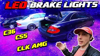 I Fixed my LED Tail lights on the CLK55 + "Big Brake" Upgrade preview on C43 AMG