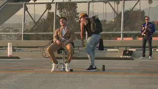 Another man got a haircut on the Sixth Street Bridge