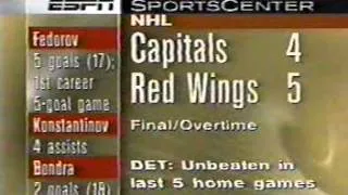 Sportcenter 12 26 1996  Fedorov 5 goals against Washington, LA   Phoenix   chip move by Khristich on