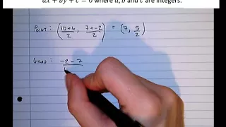 Equation Of Perpendicular Bisector