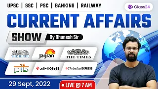 Current Affairs Show | 29 Sept 2022 | Daily Current Affairs 2022 by Bhunesh Sir | Class24