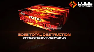 Cube Fireworks - 3035 Total Destruction 9 Piece Barrage Pack 1.3G