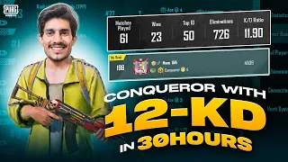 I Did Conqueror In 30 Hours🤯🔥 With 12 KD 🥵|| PUBG MOBILE || FM NASIR YT