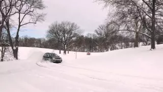 Copy of WILD! Subaru Outback sliding through snow