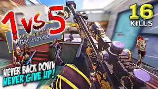 NEVER BACK DOWN NEVER GIVE UP | INSANE 1V5 CLUTCH (2 ACES IN ONE GAME) 💪🤯