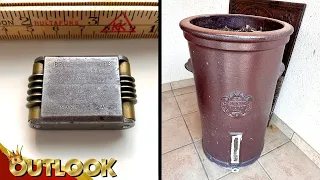 What Is This Mysterious Small Rectangle Metal With Rollers And This Big Earthenware Container?