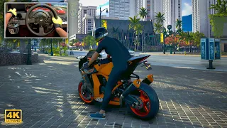 The Crew Motorfest | KTM 1190 RC8 R Racing Bike | Steering Wheel Gameplay + Paddle Shifter