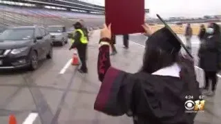 Texas Woman’s University Hosts Drive-Thru Graduation At Texas Motor Speedway