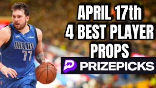 NBA PRIZEPICKS TODAY | WEDNESDAY | 04/17/2024 | 4 BEST PLAYER PROPS