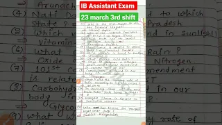 IB security Assistant /Mts Exam analysis 2023// 23 march 3rd shift IB Sa/mts exam analysis today