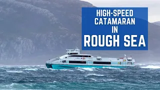 MS TYRHAUG - High-Speed Catamaran in Rough Sea.