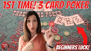 🟢 LET'S LEARN TO PLAY! THREE CARD POKER  TUTORIAL!  And a STRAIGHT FLUSH! @ El Cortez Las Vegas