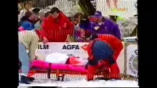 Andreas Goldberger - Harrachov 21.03.1992 - TERRIBLE CRASH - FULL FOOTAGE