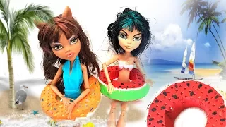 Как сделать пляжный круг для кукол Монстер Хай и Барби DIY Мастер класс