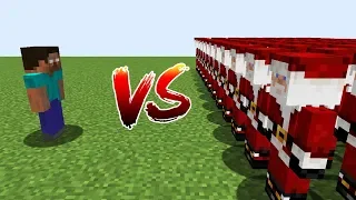 Minecraft Battle: NOOB vs PRO: HEROBRINE VS 10000 SANTA CLAUS CHALLENGE / Animation