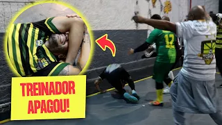 JOGO DE VÁRZEA NO FUTSAL ACABOU COM TREINADOR DESMAIADO