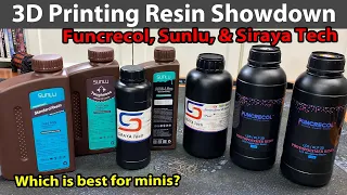 3D Printing Resin Showdown for Miniatures: Funcrecol vs Sunlu vs Siraya Tech