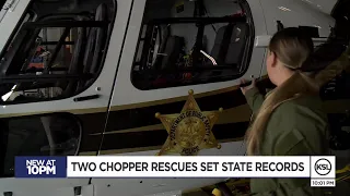 Two challenging hiker rescues by helicopter set Utah records